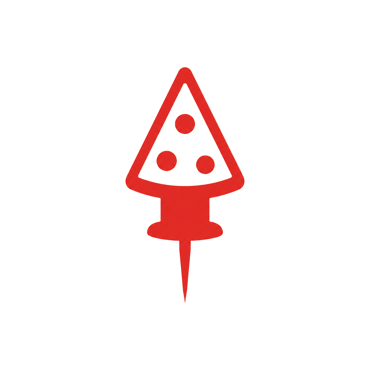 Free-Food Finder logo: a red map pin where the head is a slice of pizza